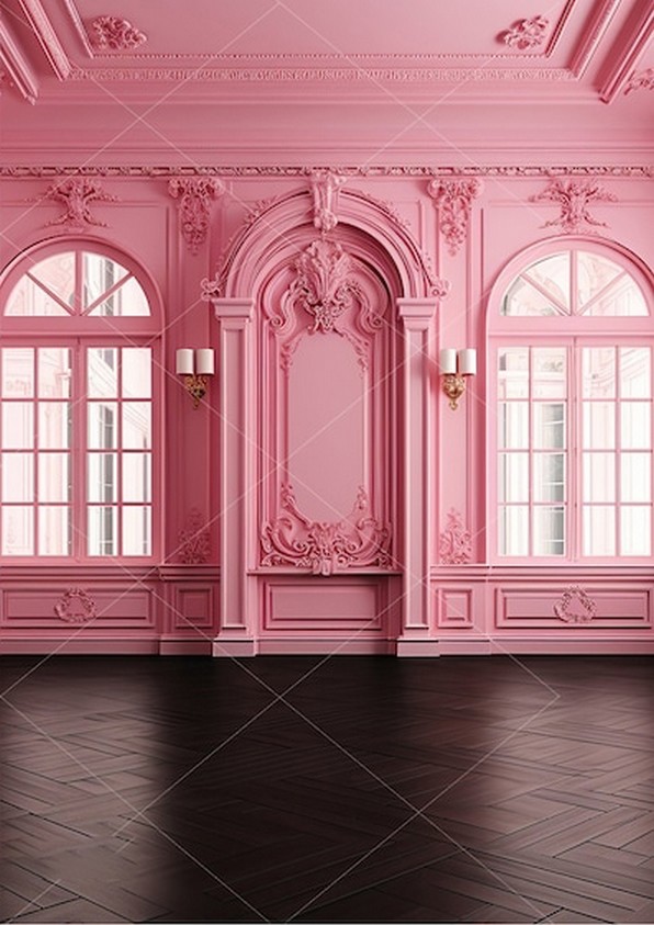 Photography Lighting Composition - Pink Maternity Paneled Room Composite Arch