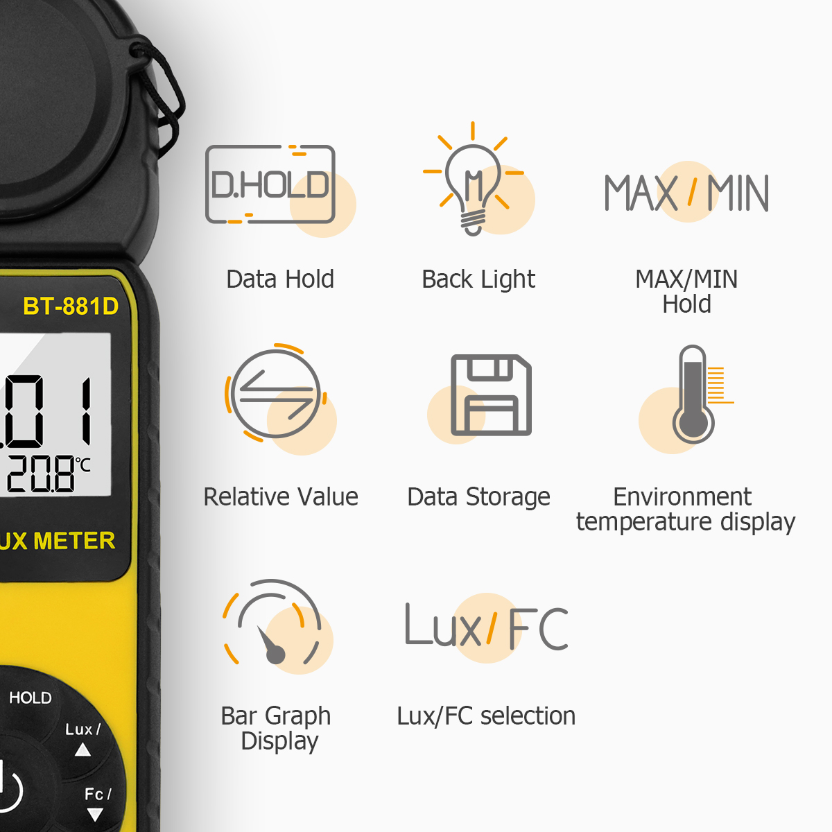 Photography Lighting Handheld - Digital Lux Meter 400,000 Lux Handheld