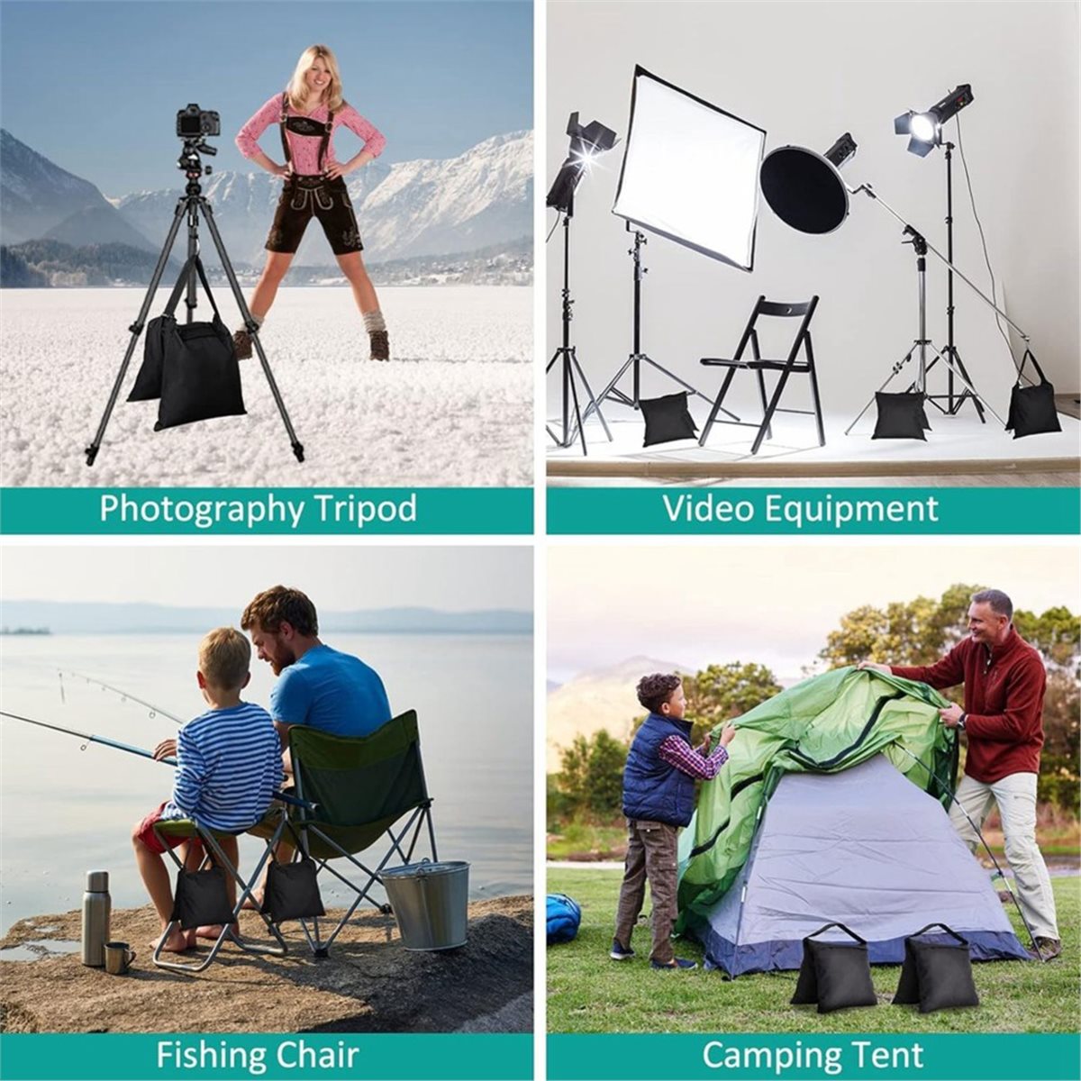 Photography Lighting Weight Bags - DT75BG 8 Packs Sandbags Weight Bags