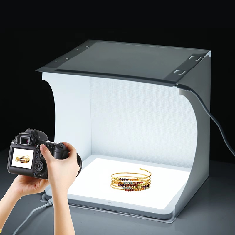 Photography Lighting Description - 20cm Portable Photobox Photography Folding LED