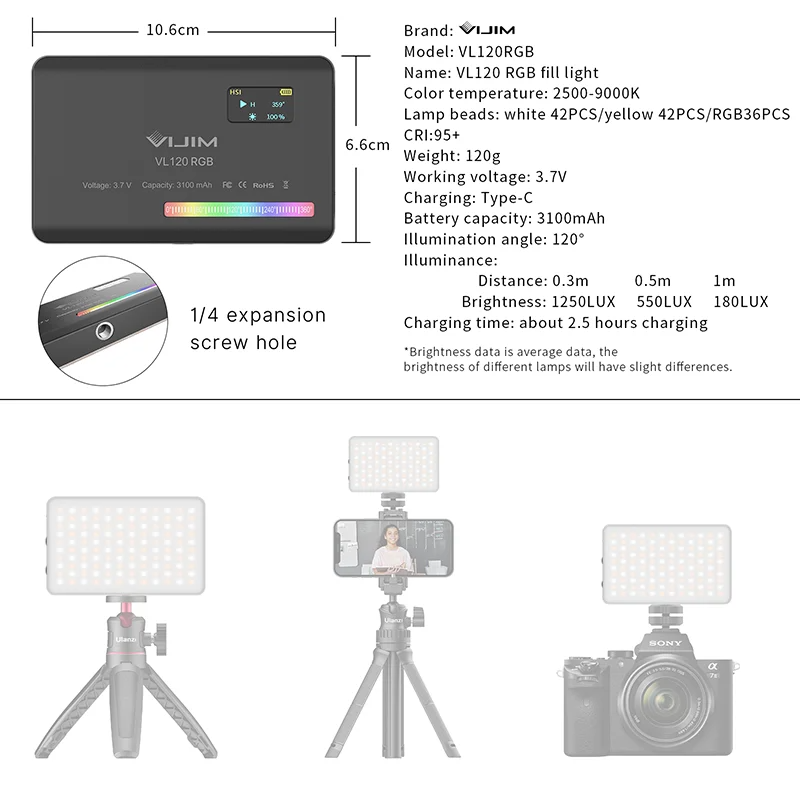 2026 New120 RGB Pocket Fill Li - Photography Lighting Handheld review and price
