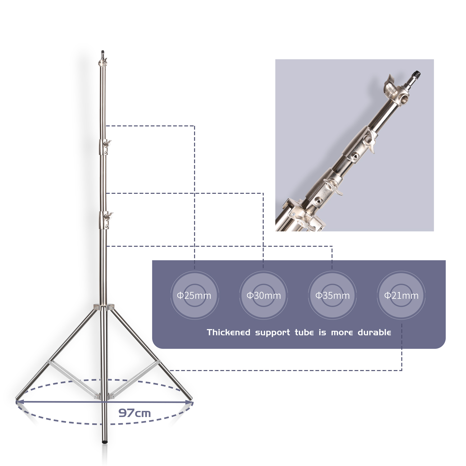 SH 2.8M Stainless Steel Light  - Photography Lighting Description review and price