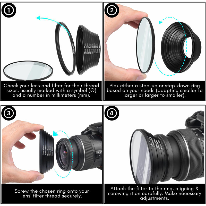 18pcs Camera Lens Filter Step  - Macro Photography Lighting Kit review and price