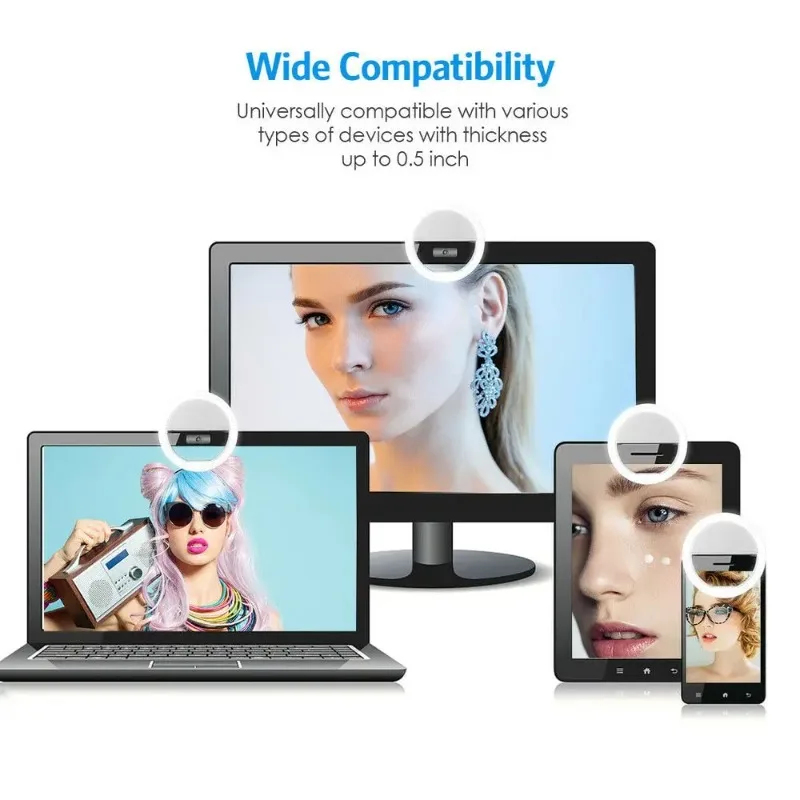 Clip-On LED Selfie Ring Light, - Photography Lighting Description review and price