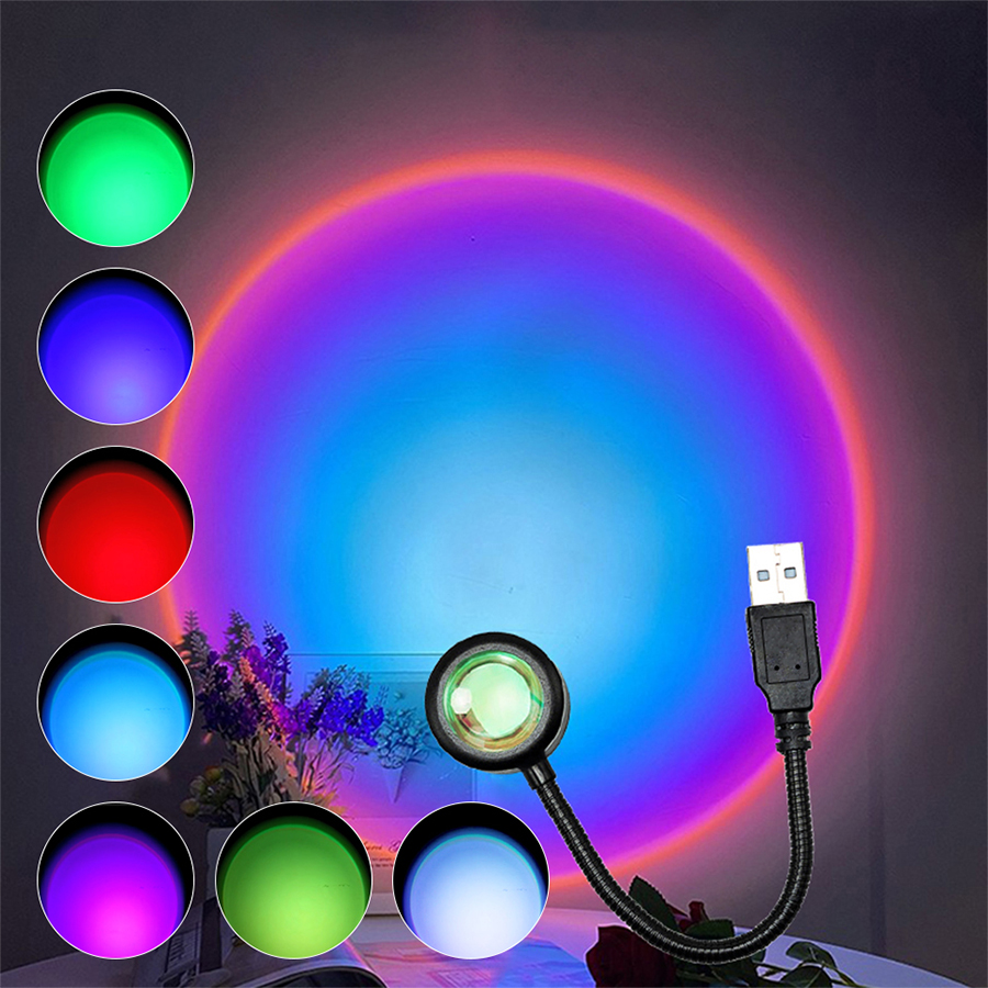 USB LED Sunset Lamp Projector  - Photography Lighting Home review and price