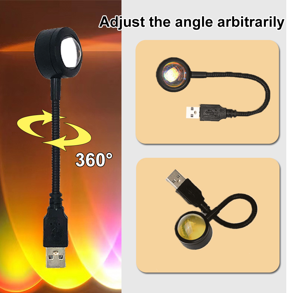 1x USB Sunset Lamp LED Rainbow - Photography Lighting Home review and price