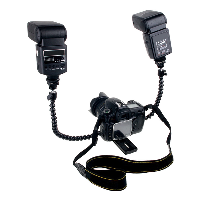 Flexible Dual Arm Hot Shoe Fla - Macro Photography Lighting Kit review and price