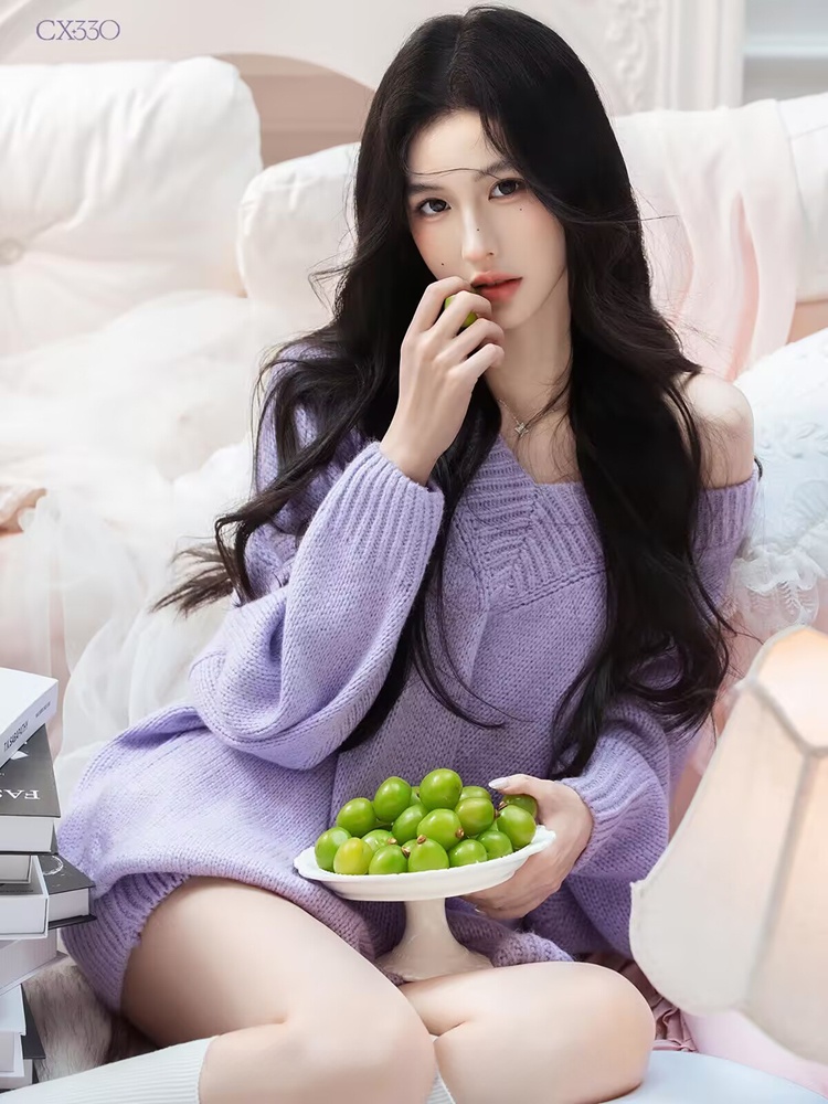 Autumn Winter Purple Sweater O - Photography Lighting Home review and price