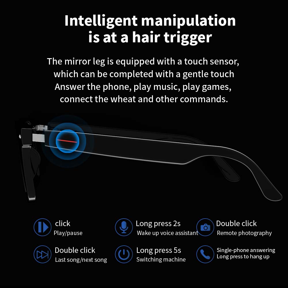 SENBONO E13 Smart Glasses:Blue - Photography Lighting Gear review and price
